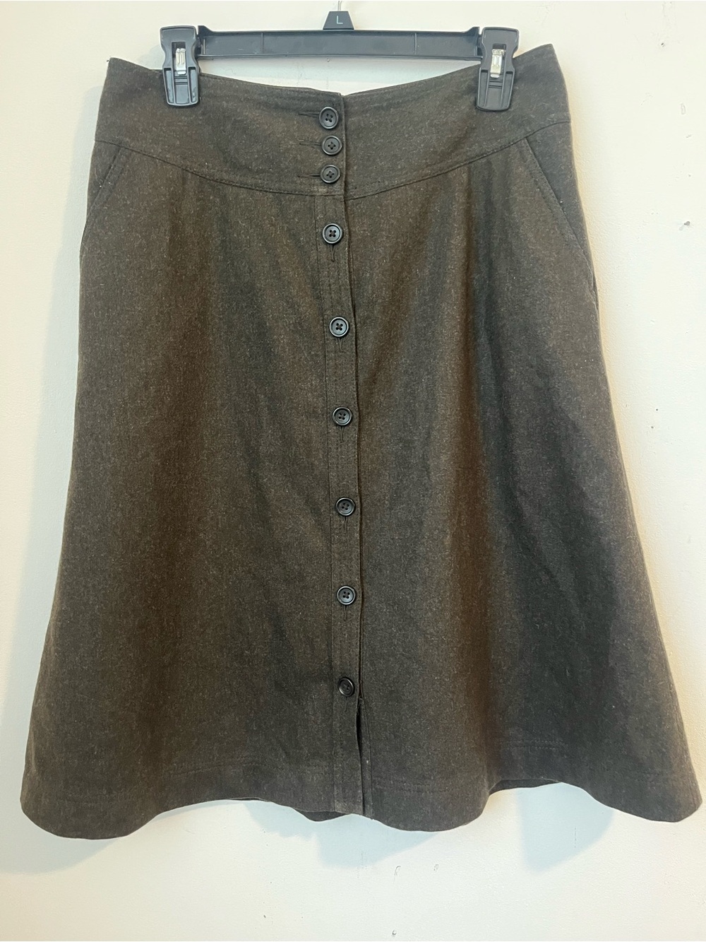 Banana Republic Button-Front A-Line Women's Skirt in Dark Brown